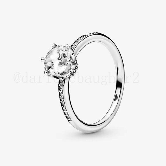 Pandora Clear Sparkling Crown Solitaire Ring - Picture 1 of 7